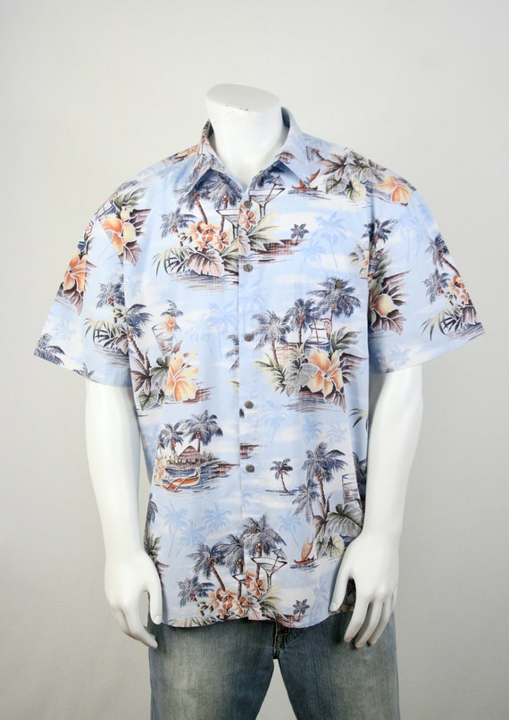 Vintage Aloha Shirt Cotton Island Shores Shirt XL - image 3