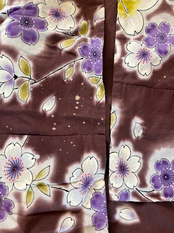 Vintage Kimono Cotton Floral Robe - image 8
