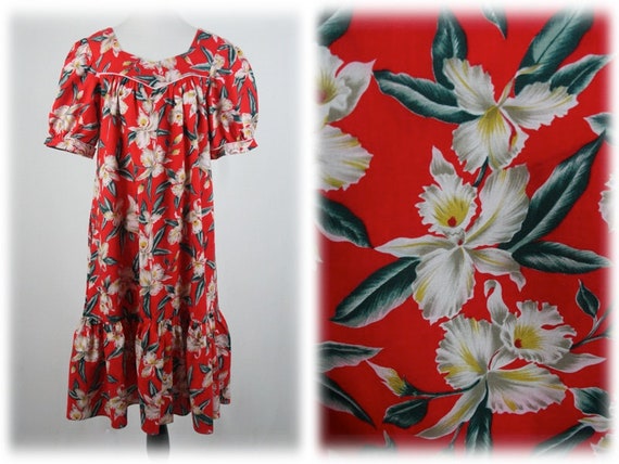 Vintage Hawaiian Mu Mu Cotton Dress