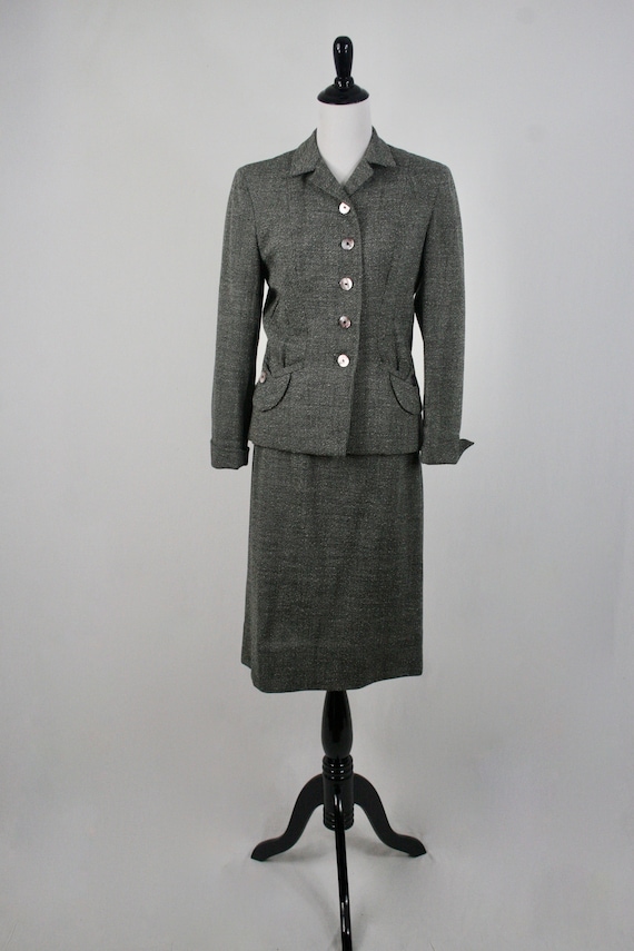 Vintage 1950s Skirt Suit Wool Townley Godchaux's … - image 2