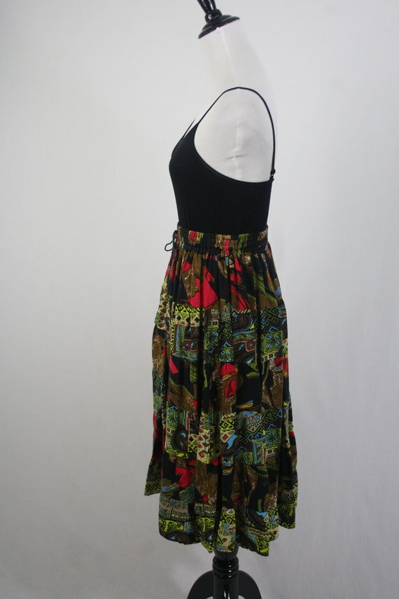 Vintage Skirt Rayon Tiered Le Mieux Boho Skirt - image 8