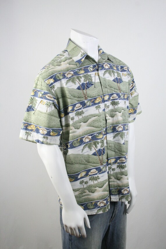 Vintage Aloha Shirt Cotton Pierre Cardin Golf Shi… - image 6