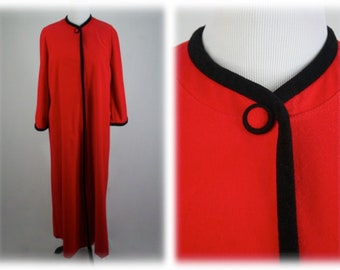 Vintage 1970s Robe Red Fleece Vanity Fair Long Winter Robe