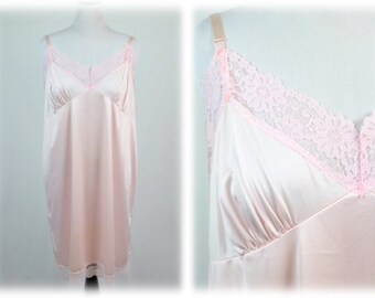 Vintage Slip Pink Nylon Lace Full Slip Volup Vintage