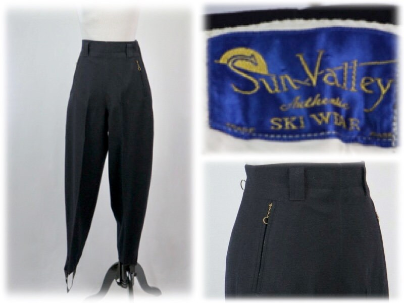 Vintage 1940s Ski Pants Sun Valley Ski Wear Wool Gabardine Vintage 1940s Ski Pants Sun Valley Ski Wear Wool Gabardine