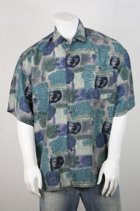 1990s Shirt Silk Bogari Shirt XL - image 4
