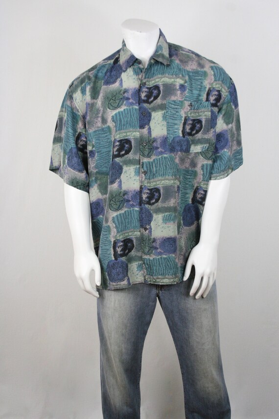 1990s Shirt Silk Bogari Shirt XL - image 3