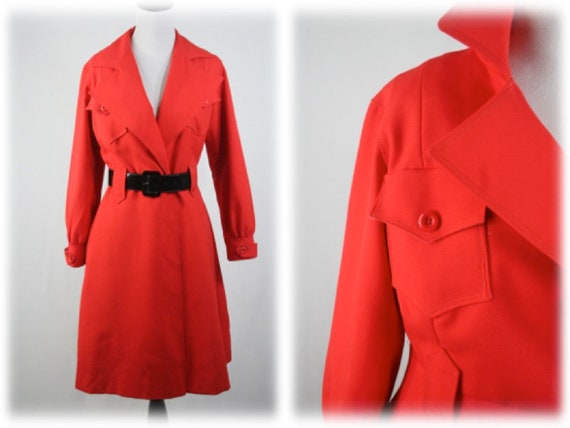 1970s Coat Orange Lassie Junior Spring Light Weig… - image 1