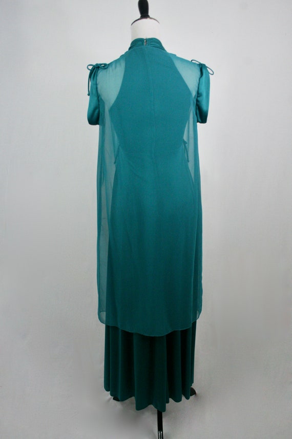 Vintage 1970s Dress Long Dress with Sheer Chiffon… - image 4