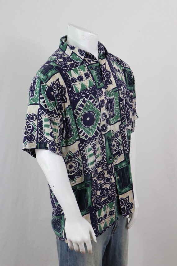 Vintage 1990s Aloha Shirt Pierre Cardin Rayon Shi… - image 5