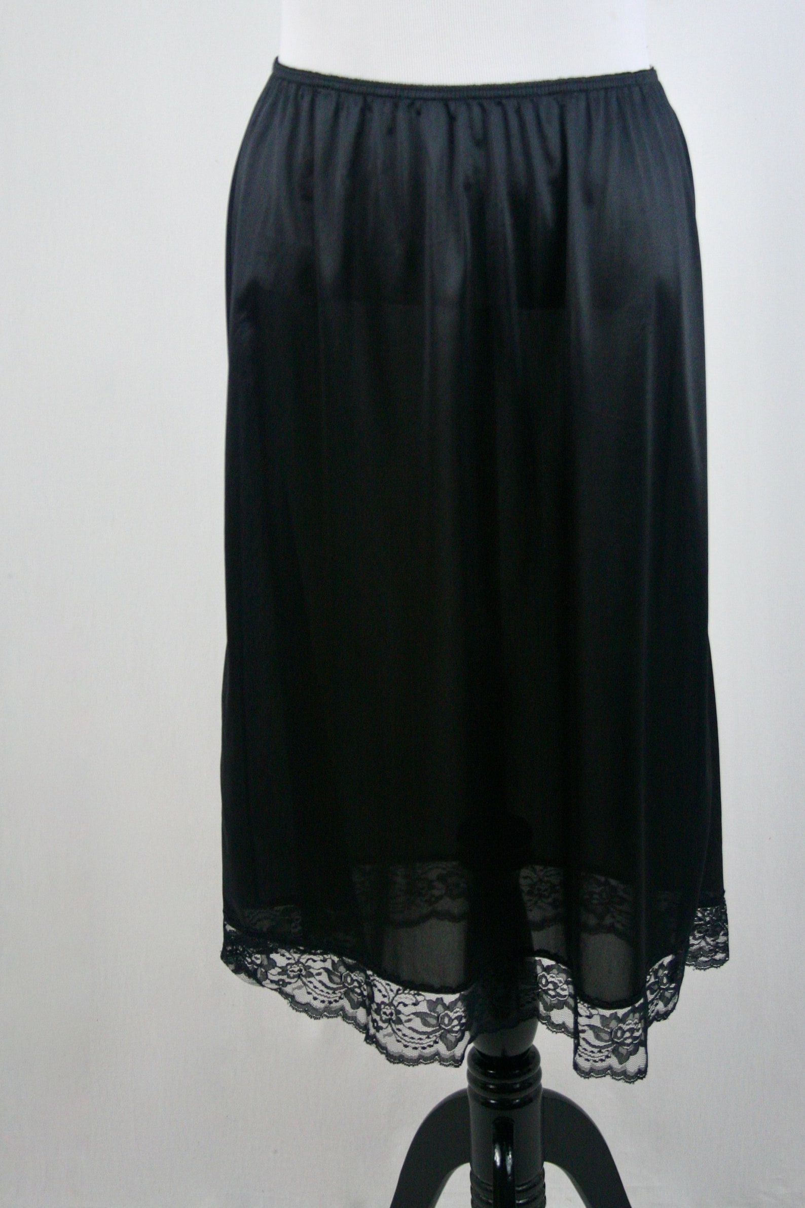 Vintage Slip Black Nylon Midi Half Slip Size 22W24W Volup Etsy
