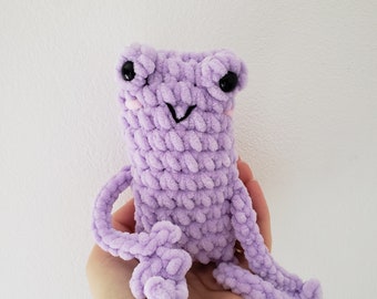 Crochet Frog Toy, Leggy Frog Plushie