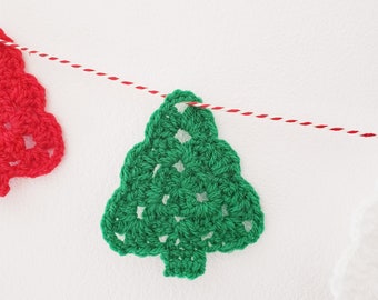 Christmas Tree Crochet Pattern, Easy Christmas Ornament Pattern, Granny Stitch Christmas Tree Garland Pattern, PDF Pattern, US Crochet Terms