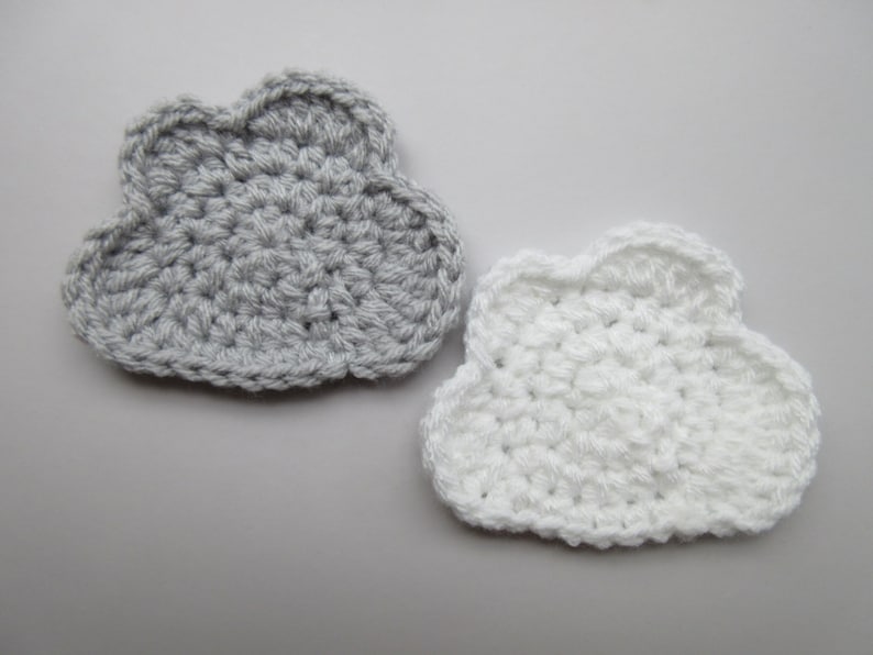 Cloud and Raindrops Crochet Pattern, Applique Pattern, Cloud Applique, PDF Pattern Tutorial image 2