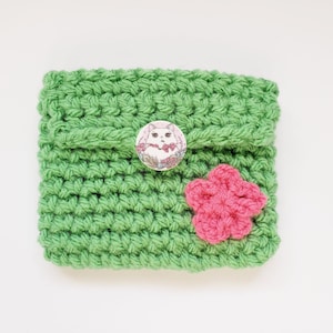 Easy Purse Crochet Pattern, Flower Coin Purse Crochet Pattern, US Crochet Terms