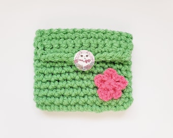 Easy Purse Crochet Pattern, Flower Coin Purse Crochet Pattern, US Crochet Terms