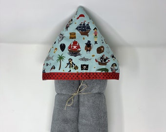 Pirate's Life Child's Hooded Bath, Pool, or Beach Towel-Wren Riley Designs-Embroidery Available