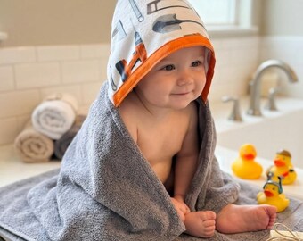Construction Tools  Hooded Towel: Personalized Cotton Bath Towel for Toddler