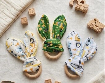Construction Crew Teething Ring Gift for New Moms and Babies