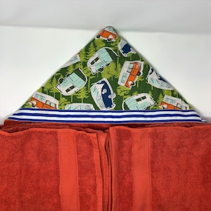 Retro Cars BIG KID Hooded Towel-Personalized Bath, Beach, or Pool Towel for Big Kids Child’s Hoodie Towel