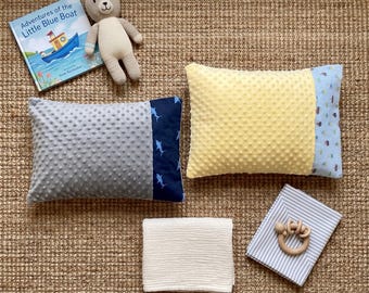 Shark, Sailboat Travel Pillow (12x16) Personalized Minky Dot Pillowcase
