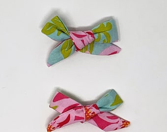 School Girl Bows Set of 2-Wren Riley Designs-Floral, Plaid, Houndstooth, Alligator Clip