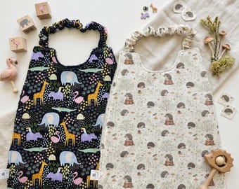 Handmade Pullover Baby Bib | Elastic Neck Toddler Bib for Feeding & Fashion