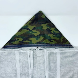 Camo BIG KID Hooded Towel-Personalized Bath, Beach, or Pool Towel for Big Kids Child’s Hoodie Towel