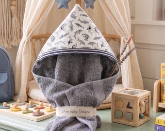 Shark Hooded Towel: Personalized Cotton Beach, Bath, Pool Towel
