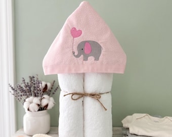 Personalized Embroidered Zoo Hooded Towel: Cotton Baby/Toddler Bath Towel