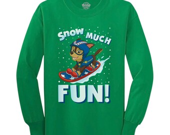 Paw Patrol Ugly Christmas Rubble Santa Bell Toddler//Kids Long Sleeve T-Shirt