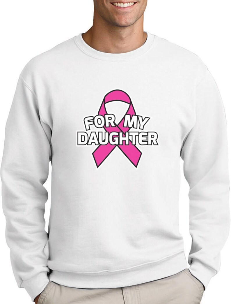 Ribbon For My Daughter Men/'s Crewneck Sweatshirt Cancer Awareness