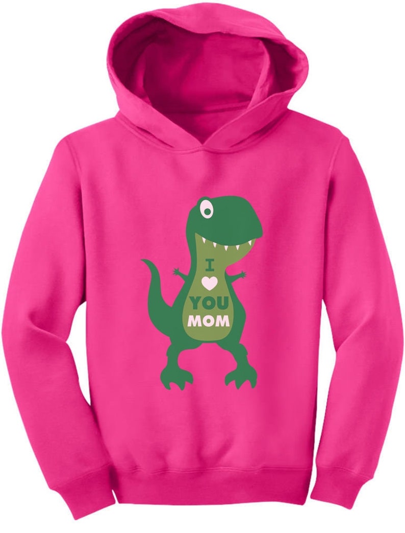 Mother/'s Day Gift I Love You Mom T-Rex Toddler Hoodie