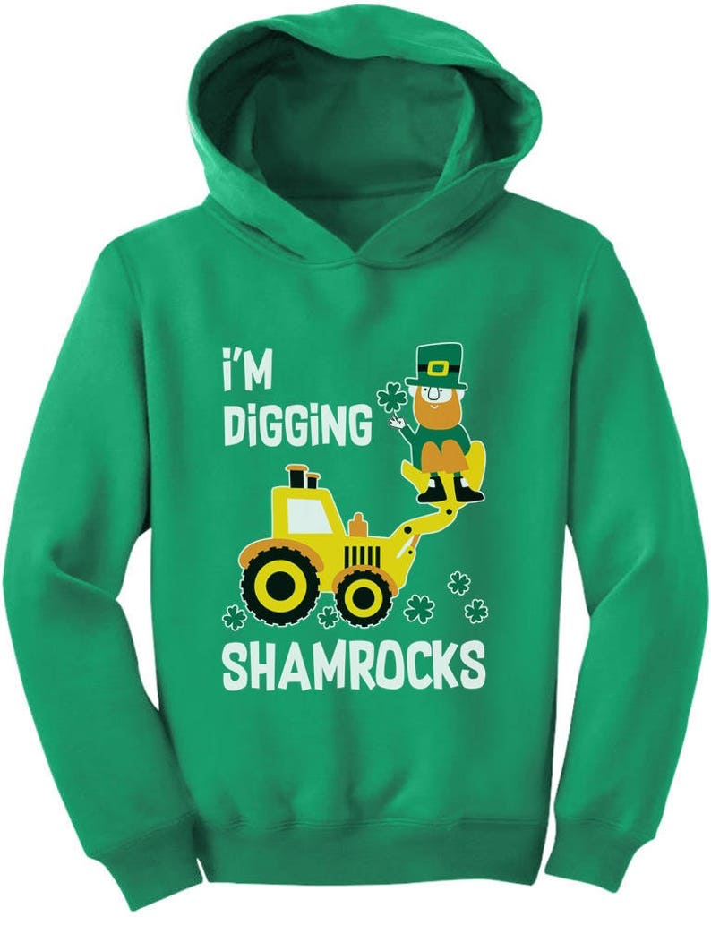Patrick/'s Tractor Toddler Hoodie I/'m Digging Shamrocks St