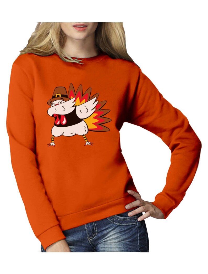 Thanksgiving Turkey Gobble FLOSS Dance Women Sweatshirt