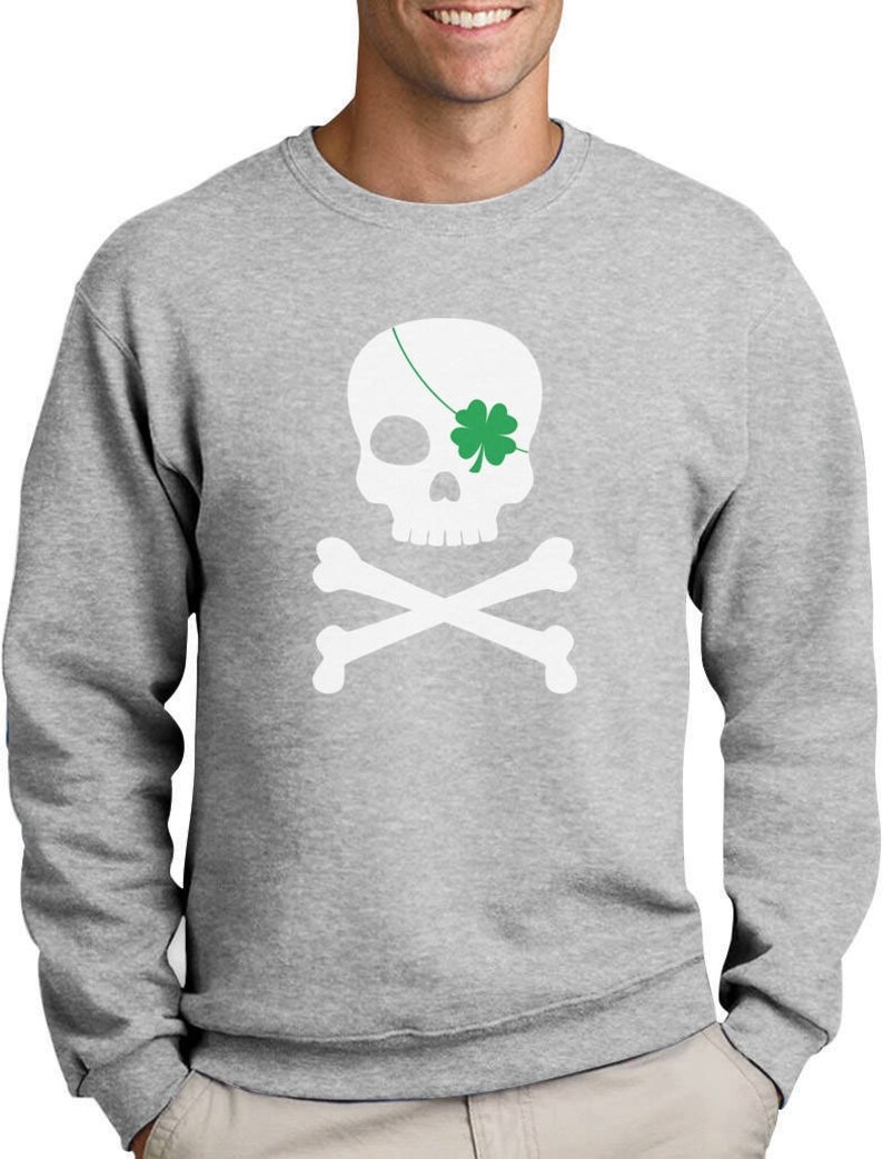 Irish Clover Skull St Patrick/'s Day Sweatshirt