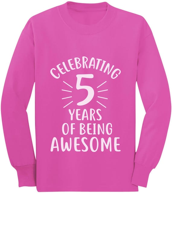 5 /& Awesome Looks Like Five Year Old Birthday Toddler//Kids Long Sleeve T-Shirt