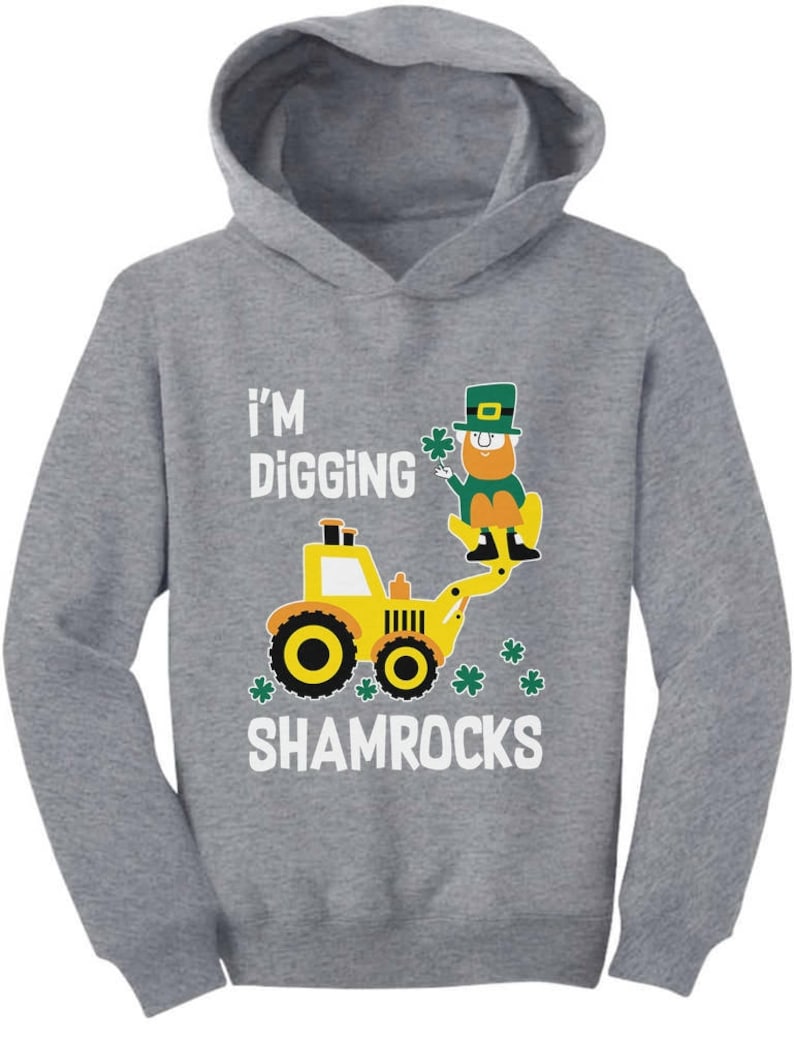Patrick/'s Tractor Toddler Hoodie I/'m Digging Shamrocks St