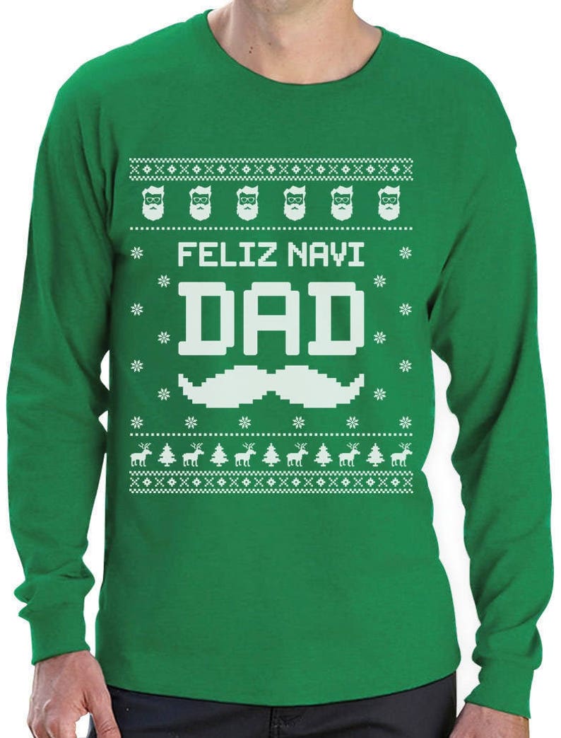 Feliz Navidad Mexican Ugly Christmas Sweater Funny Xmas Long Sleeve T-Shirt