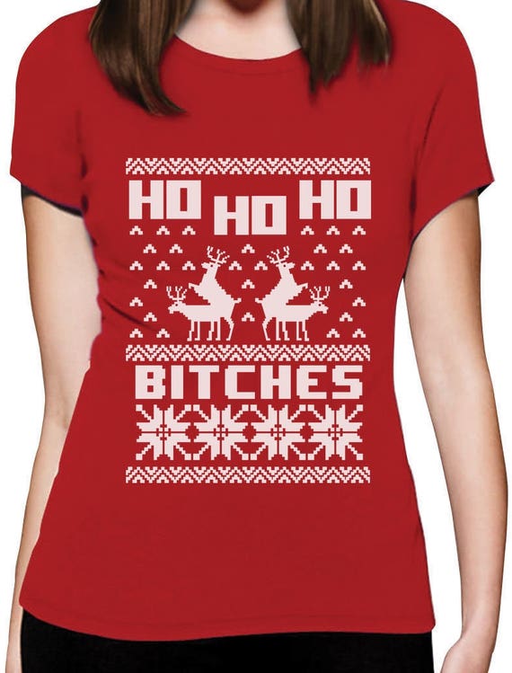 Happy Holidays Bitches Ugly Xmas Humping Reindeer Long Sleeve T-Shirt Funny Gift