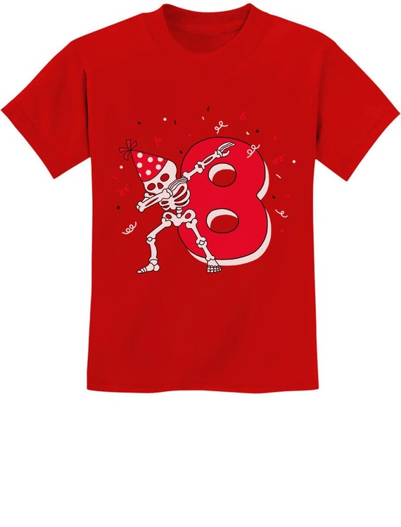 Dabbing Skeleton 7th Birthday Seventh Year Dab Youth Kids Long Sleeve T-Shirt