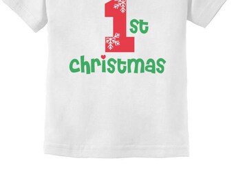 First Christmas Baby Boy / Baby Girl Cute Xmas Infant Kids T-Shirt