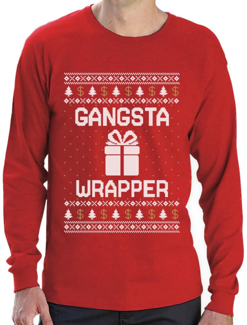 gangsta wrapper ugly christmas sweater