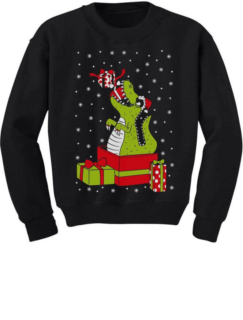 T-Rex Christmas Gift Funny Dinosaur Ugly Xmas ToddlerKids Sweatshirt