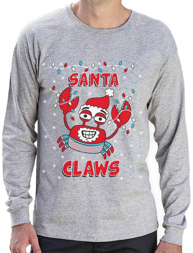 Santa Claws Ugly Christmas Sweater Crab Funny Xmas Lobster | Etsy