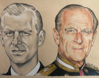 Prince Philip original pencil drawing .Fan-ART The Duke of Edinburgh