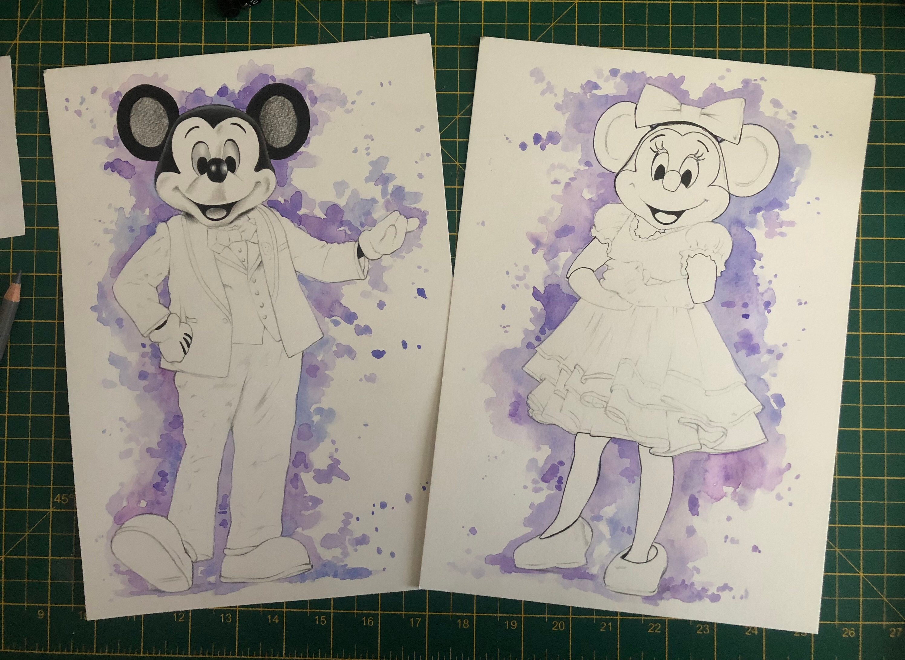 ミッキーマウス(鉛筆画) ミッキーマウスとミニーマウスの鉛筆画 - メルカリ