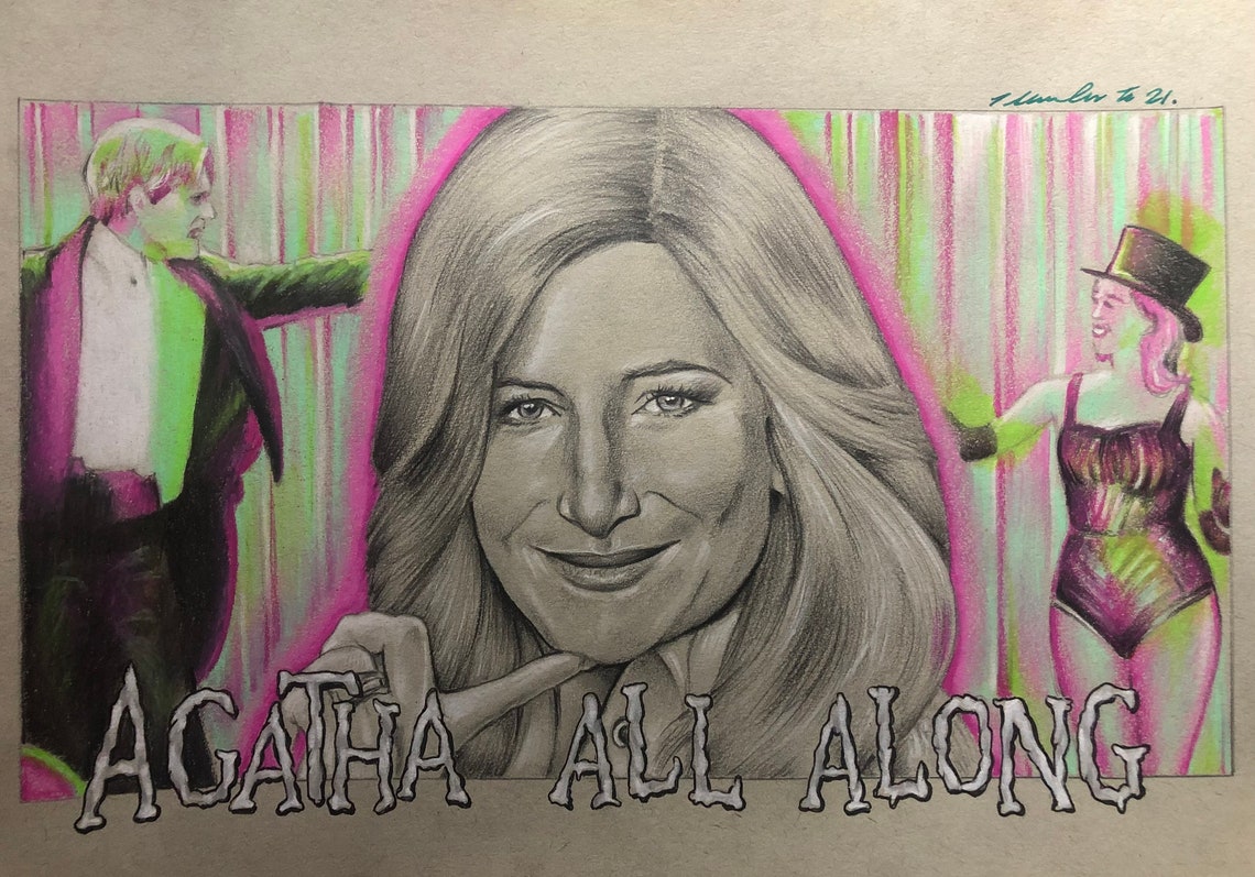 Wandavision Original Pencil Drawing .fan-art A4 . Agatha All | Etsy