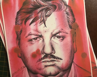 PRINT … John Wayne Gacy . .. signed original ART print A4. Pogo the clown