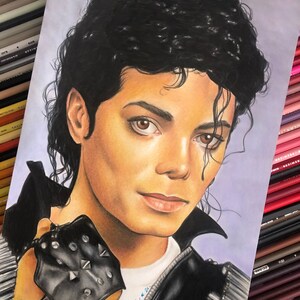 Michael Jackson Dessin original au crayon. Fan-ART A4. image 2